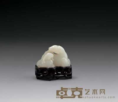 清 白玉双羊 高3.5cm；宽5cm